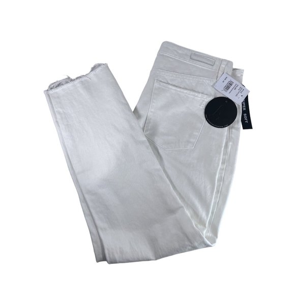 Articles of Society Jeans Rene High Rise Straight Leg Taper White Distressed 28” - Picture 10 of 12